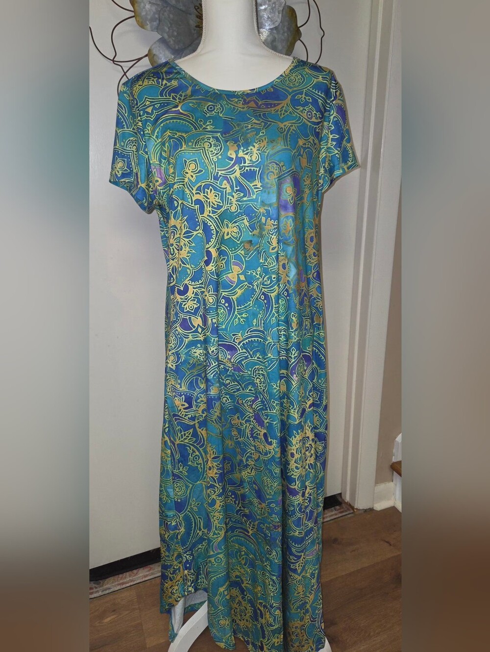 Blue & Teal Floral Maxi Dress